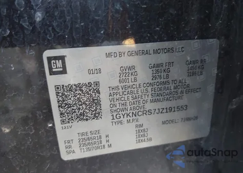 2018 Cadillac Xt5 Luxury from USA, damaged, VIN 1GYKNCRS7JZ191553